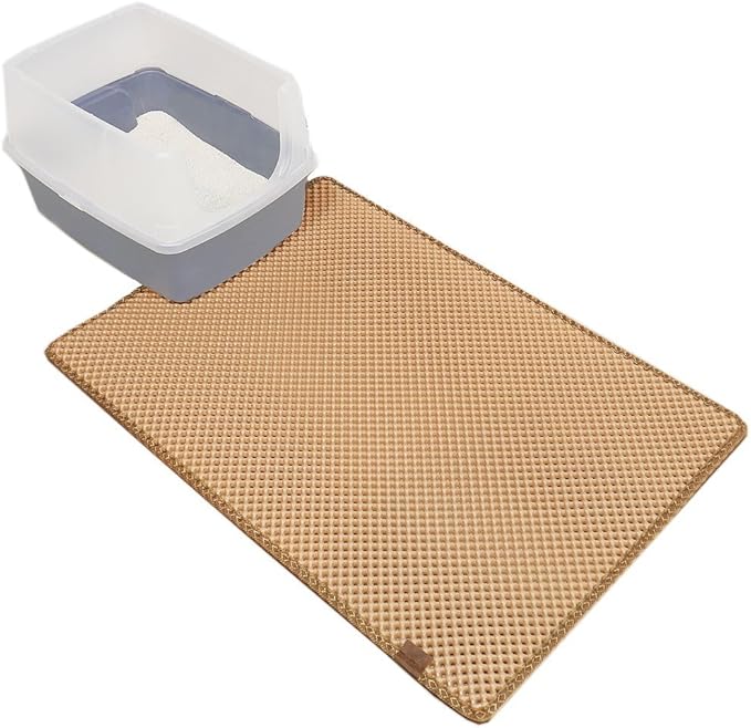 BlackHole Litter Mat Blackhole Cat Litter Mat - Extra-Large Size Rectangular 36" X 25" (Beige)