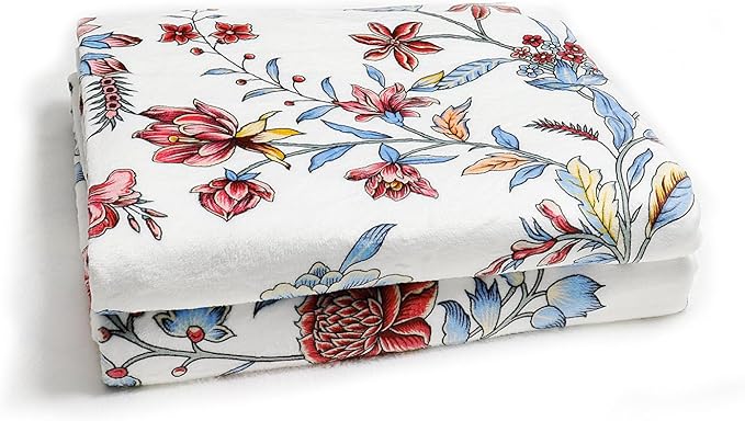 Bird Floral Throw Blanket Flower Plant Cozy Fuzzy Plush Throw Blankets Flannel Fleece Throw Blanket Gift for Women Girl Adult Boho Blankets for Bed Sofa Travel 60" x 80" Inch