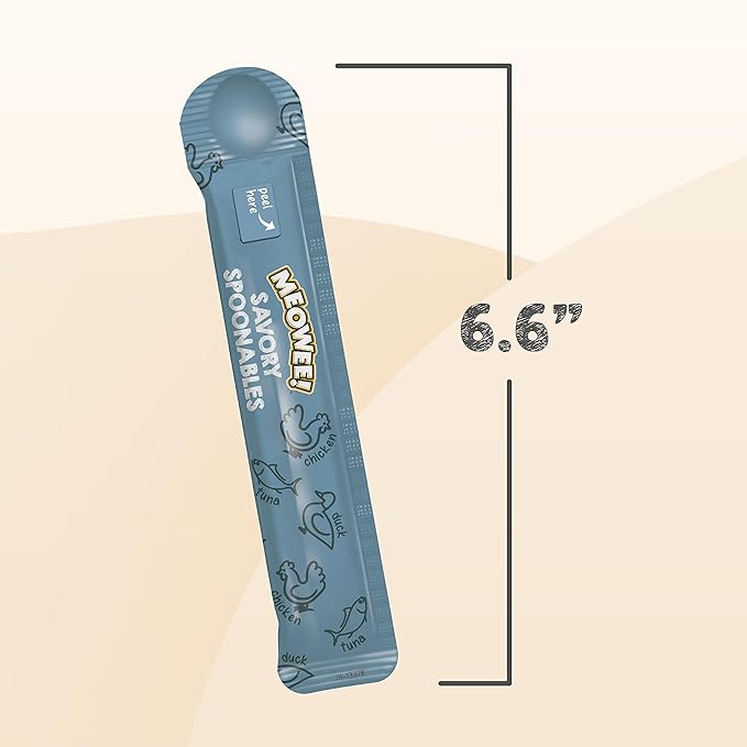 Savory Spoonables with Real Tuna, Chicken & Duck, 8 Count Tube, Triple Flavor Squeezable Lickable Wet Treats for Cats with Built-in Spoon for Less Mess