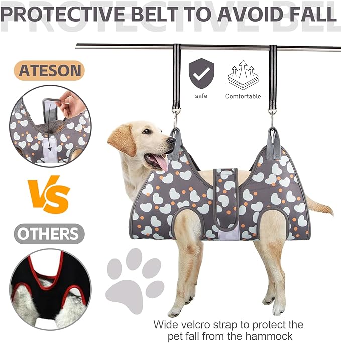 Dog Grooming Hammock Harness for Small Cats Dogs, Dog Grooming Sling for Cutting Nails, Pet Grooming Harness Hanging Holder Hanger for Nail Trimming with Nail Clippers, Nail File