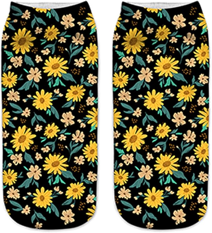 Benefeet Sox Funny Ankle Socks Cute Novelty No Show Animal Fruit Flower Cartoon Colorful Graphic Low Cut Socks for Women Girl