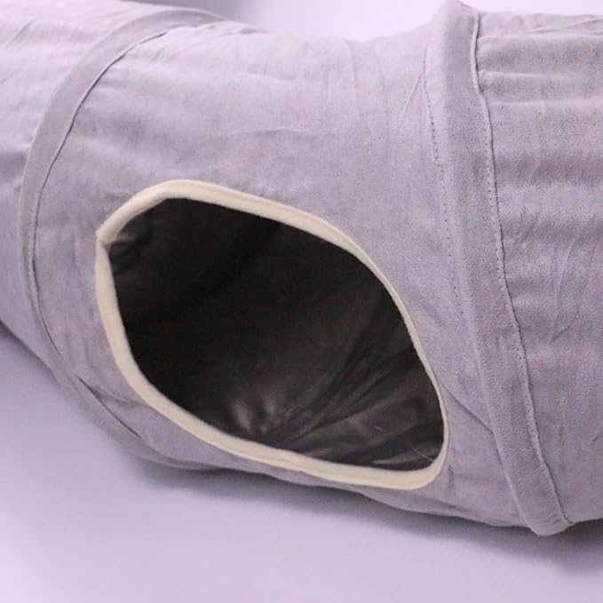Cat Tunnel S-Shape Suede Cat Toy Tunnel 10.5 x 48.8 Inches Bunny Tunnels for Indoor, Collapsible Pets Play Tube Suitable for Cats Rabbits Pet Ferrets