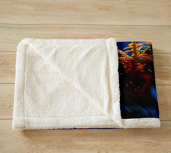 Glitter Mushrooms Sherpa Blanket Botanical Plants Print Plush Blanket Natural Wild Fungus Fleece Throw Blanket for Sofa Couch Bed Bright Vibrant Fuzzy Blanket Ultra Soft Room Decor Baby 30x40 Inch