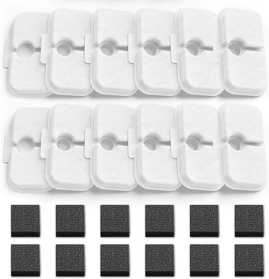 12-Pack Replacement Filters for Petlibro Dockstream Cat Water Fountain PLWF005 PLWF115 PLWF105, Ultra Quiet Pet Water Fountain