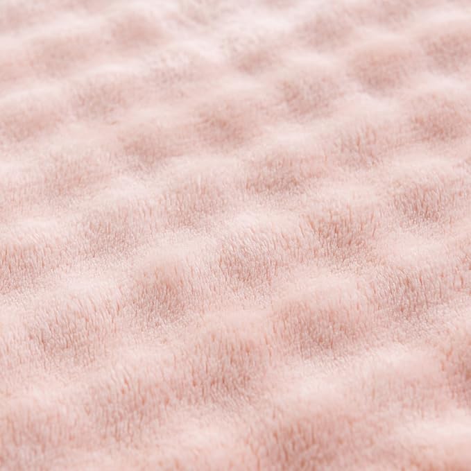 Soft Fluffy Fur Throw Blanket, 3D Fleece Bubble Blanket, Flannel Fuzzy Soft Plush Bubble Blanket for Sofa Bed Room Office,Decorative Throw Blanket, 40"x60"Pink