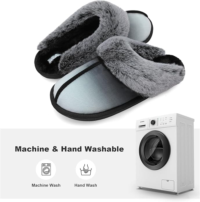 Besroad Winter Fuzzy House Slippers Sandals Plush Faux Fur Fluffy Flats Slippers Warm Slide Shoes for Women