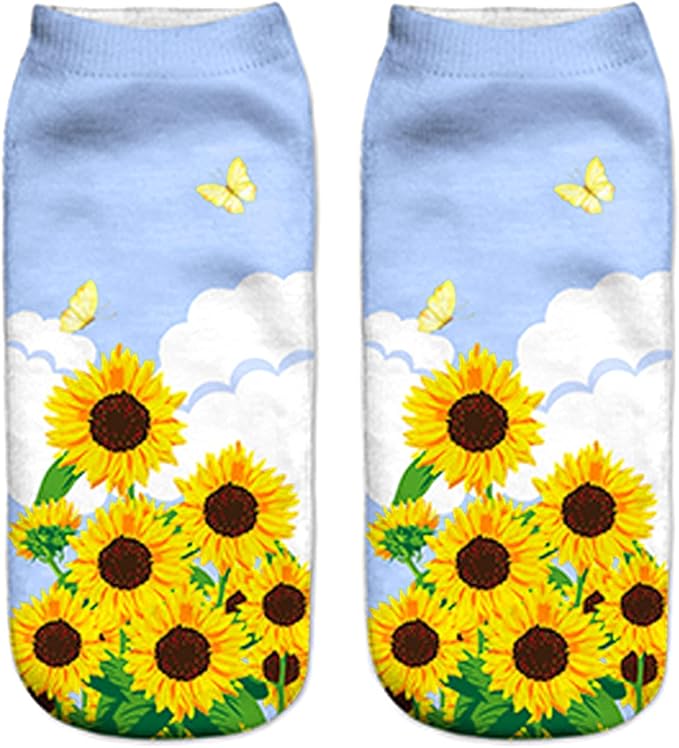 Benefeet Sox Funny Ankle Socks Cute Novelty No Show Animal Fruit Flower Cartoon Colorful Graphic Low Cut Socks for Women Girl