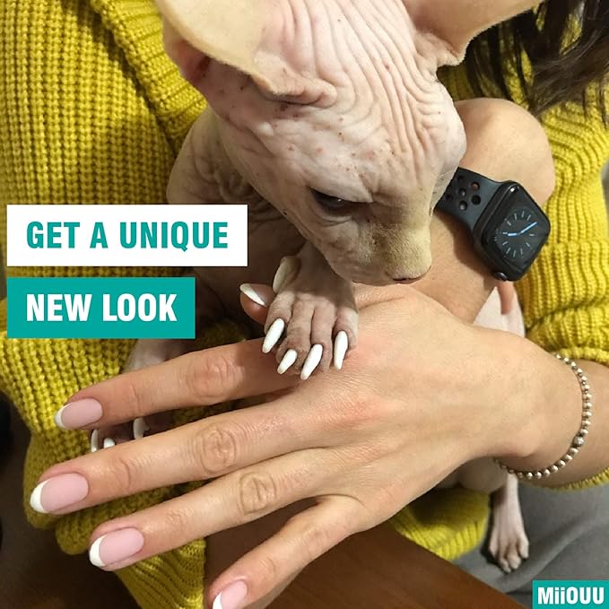 100 pcs Cat Nail Caps | Cat Claw Covers with Adhesives and Applicators | 5X Different Glitter Colors (S)