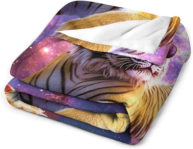 Pizza Blanket Funny Pizza Tiger Gifts for Girls Boys Woman Kids Pizza Lover Throw Blankets Soft Blanket Warm Fleece Flannel Plush Blankets for Bed Sofa Couch 60"x80"