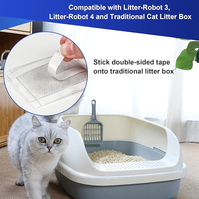 12PCS Cat Litter Deodorizer, Cat Litter Odor Eliminator with Double-sided Tape Compatible with Litter-Robot 3, Litter-Robot 4 and Traditional Cat Litter Box for Absorbing Odors Keep Air Fresh