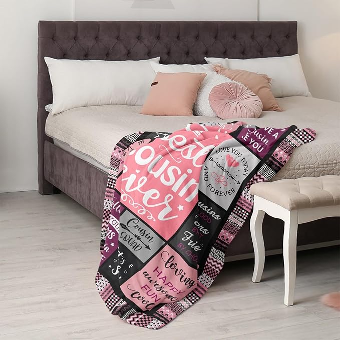 Cousin Gifts, Cousin Gift for Women, Gifts Cousins Female, Cousin Birthday Best Cousin Cousin Crew, Cool Christmas Cousin Cousin Ideas Blanket 60''x50'' 60 in x 50 in