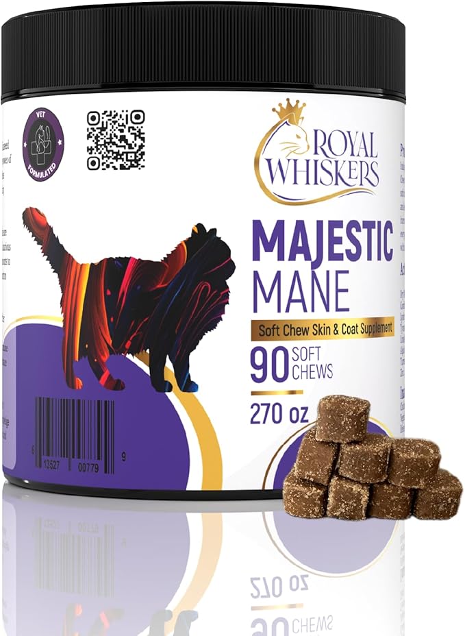 Cat Allergy Relief for Cats - Vet-Formulated Omega-3 & Omega-6, Zinc & Taurine, All-Natural Allergy Relief for Cats, Itchy Skin Treatment, Made in USA, Grain-Free - 90 Chews (270g)