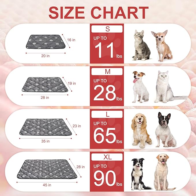 BEAUTYZOO Self Warming Cat Bed Pad, Self Heating Dog Bed Mat, Heated Cat Bed for Indoor Outdoor Cats, Thermal Warmer Pet Pad for Kitten Puppy Washable Non-Slip Chew Proof, 1 Pack 28 x 45 Inches Gray