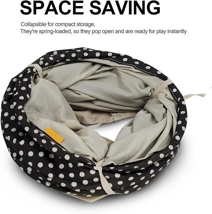 Collapsible Classic Cat Tunnel Toys (49.2"),with Plush Ball, Easy to Clean,U-Shaped Cat Play Tunnel for Indoor Cat, Kitty, Kitten…