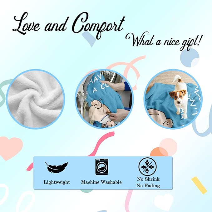 Get Well Gifts for Women, Get Well Soon Gifts for Women Men, After Surgery Recovery Gifts for Women Blanket 50"x60", Sympathy Feel Better Gifts for Women, at Least You Dont Have to Wear A Cone