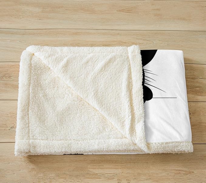 Feelyou Black Cat for Kids Toddler Cute Pet Cats Soft Cozy Fleece Blankets Kawaii Kitten Throw Blankets Animal Fleece Flannel Throws 90x90 Inches