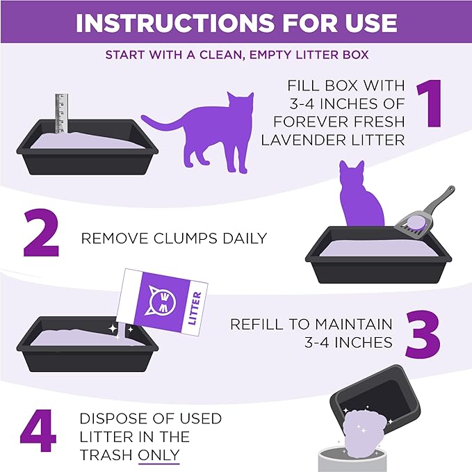 Arm & Hammer Forever Fresh Clumping Cat Litter Lavender, MultiCat 18lb With 20% More Lavender Freshness, Pet Friendly With Essential Oils