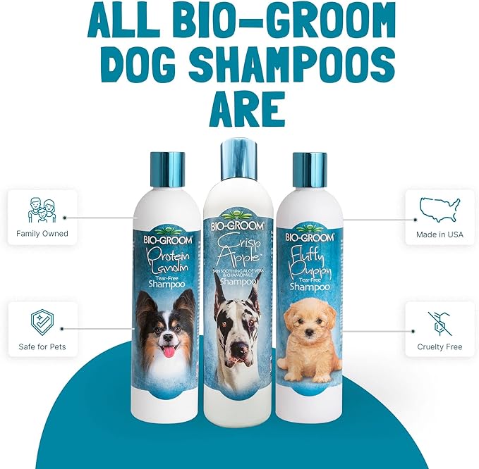 Bio-Groom Crisp Apple Dog Shampoo – Natural Scent Pet Shampoo, Aloe Vera, Chamomile, Cat & Dog Bathing Supplies, Puppy Wash, Cruelty-Free, Made in USA, Quick Rinse Cat Shampoo – 1 Gallon