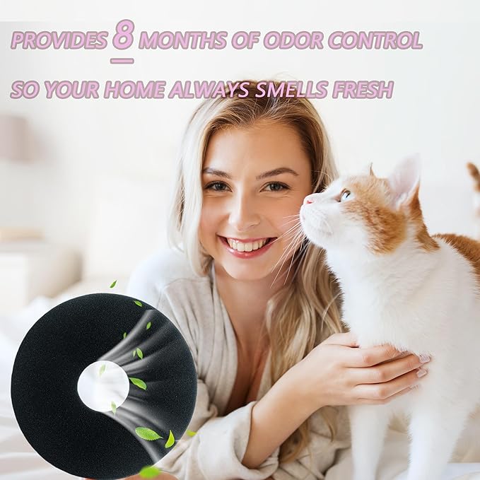 8 Pack Carbon Filters Compatible with Hidden Litter Box, Activated Carbon Filters Fit for Hidden Cat Litter Planters, Eliminate Odor and Controls Moisture on Pet's Body Keep Home Fresh