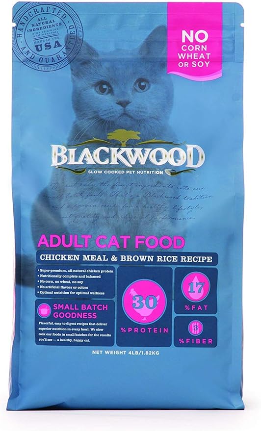 Blackwood Pet Cat Food Made In USA [Super Premium Dry Cat Food For Adult, Indoor, and Senior Cats], Chicken Meal and Brown Rice Recipe