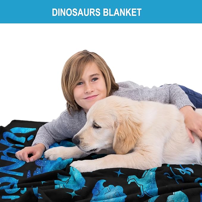 Dinosaur Blanket for Boys, Dinosaur Gifts for Boys, Dino Throw Blanket & Room Decor for Kids, Just a Boy Who Loves Dinosaurs, Best Birthday Gifts for Dinosaurs-Lover Blankets 40"X50"