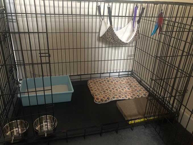 13pcs Kitten Litter Box Starter Kit for Cat Cage Indoor, Kitty Litter Box Low Entry & Cat Litter Scoop, Cat Hammock & Soft Bed Mat,Cat Scratching Pad,Stainelss Steel Food Bowl,Kitten Toys