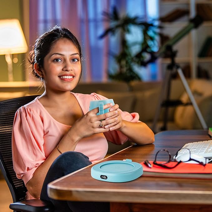 Bsigo Coffee Mug Warmer & Cute Cat Mug Set, Beverage Cup Warmer for Desk Home Office, Coffee Warmer for Cocoa Milk Tea Water, Candle Warmer with Three Temperature Up to 149℉/ 65℃, 8 Hour Auto Shut Off