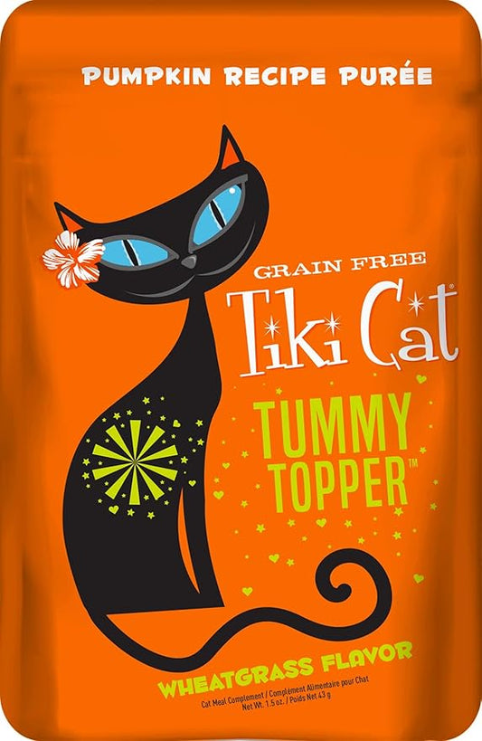 Tiki Cat Born Carnivore Functions Digestion, Pumpkin Recipe Puree, Formulated to Support Healthy Digestion, Mousse Cat Food Topper, 1.5 oz. Pouch (12 Count)