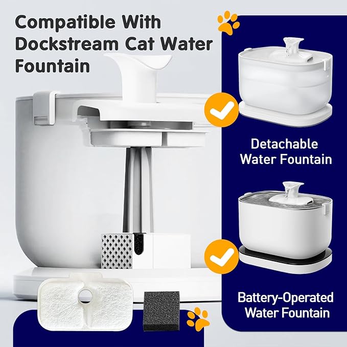 8PCS Cat Water Fountain Filter Replacement for Petlibro - Pre-Filter Sponges Compatible with PLWF105, PLWF115, PLWF005 - Keep Your Pet Libro Fountain Clean and Fresh with PET Standard Filters