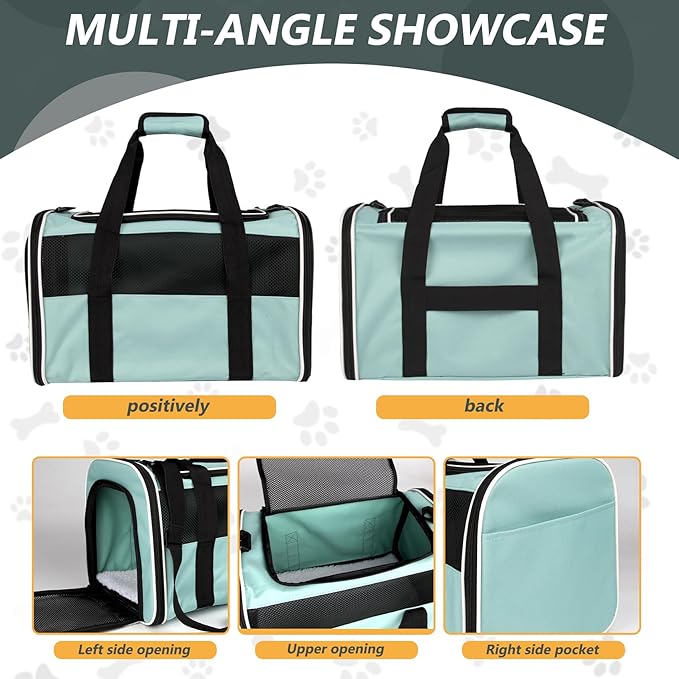 Carriers Soft-Sided Large Pet Carrier for Cats Dogs Small Animals Up to 35Lbs,Top Load Carrier,Ventilated Design,Portable Cat Carrier Airline Approved(X-Large,Green)