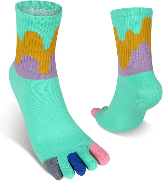 Benefeet Sox Funny Toe Socks Women Five Finger Socks Girls Cute Toe Seperated Cotton Socks Running Athletic Christmas Gifts