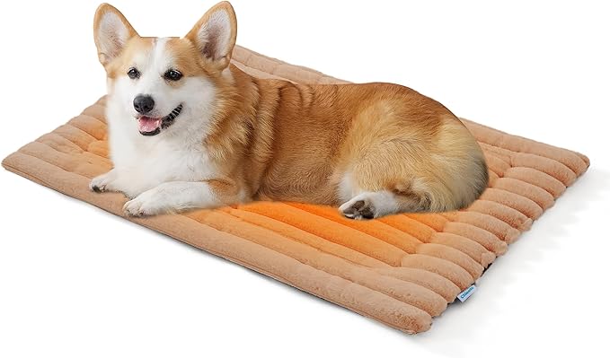 Luxury Soft Self Warming Cat Bed, Thermal Warm Medium Dog Pad for Indoor & Outdoor, Washable Pet Mat with Non-Slip Bottom (Brown)