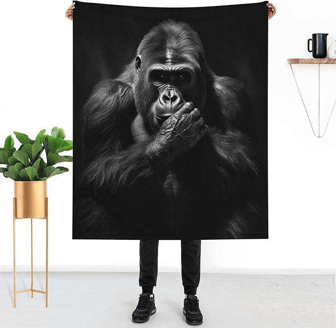 Chimpanzees Animal Soft Throw Blanket Flannel Fleece Blankets Warm Cozy Lightweight Fuzzy Blanket for Bed Sofa Couch Home Decor 60"X50"