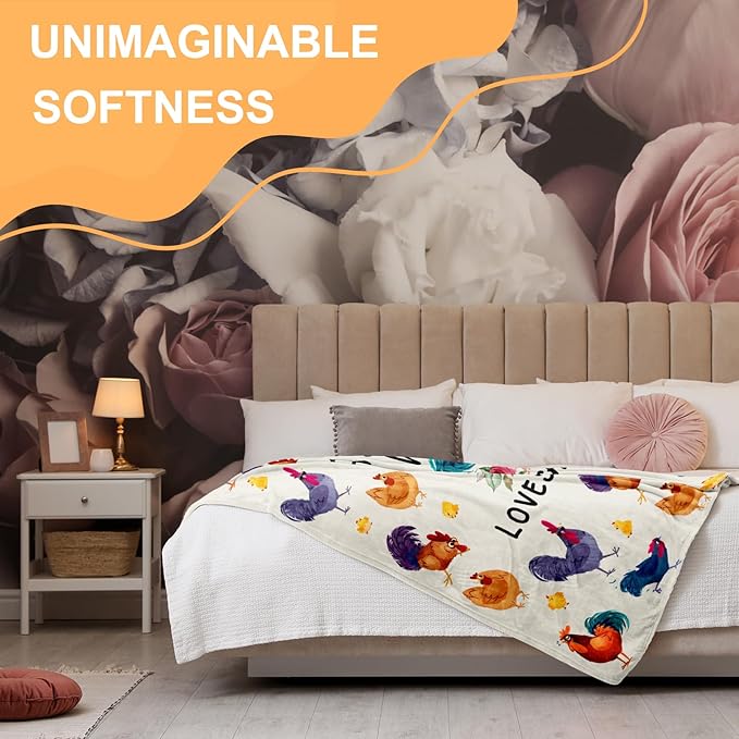 Chicken Gifts Blanket, Chicken Gifts for Women Girls, Just a Girl Who Loves Chickens, Best Gift Ideas for Chick Lover Blanket 40"X50"