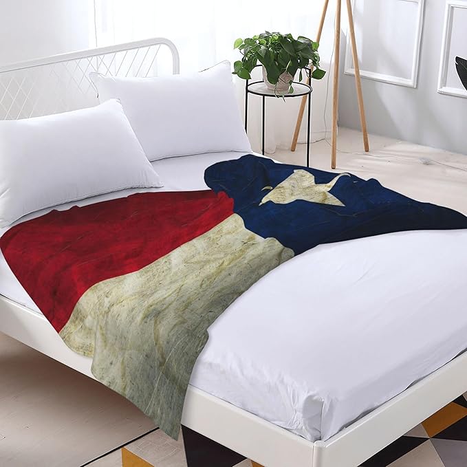 Texas Flag Soft Throw Blanket Flannel Fleece Blankets Warm Cozy Lightweight Fuzzy Blanket for Bed Sofa Couch Home Decor 60"X50"