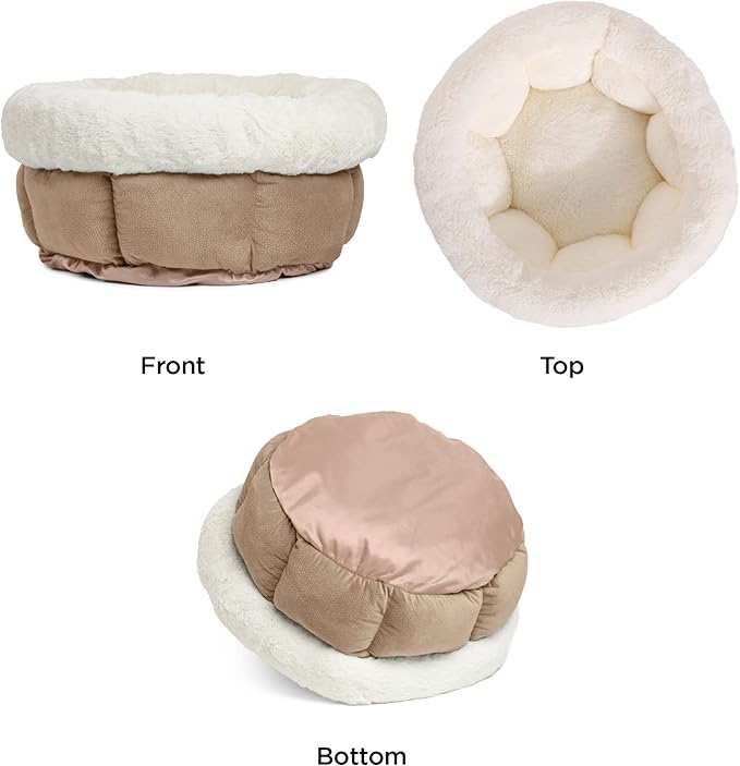 Best Friends by Sheri Cuddle Cup Ilan Cozy Microfiber Cat and Dog Bed in Jumbo Wheat