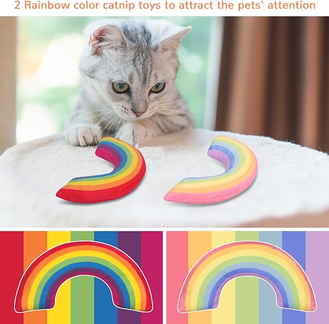 Catnip Toys, Catnip Toys for Cats, Cat Toys, Cat Toys for Indoor Cats, Cat Toys with Catnip, Interactive Cat Teething Chew Toys Cat Pillow Toys for Kitten Kitty, 2 Pack