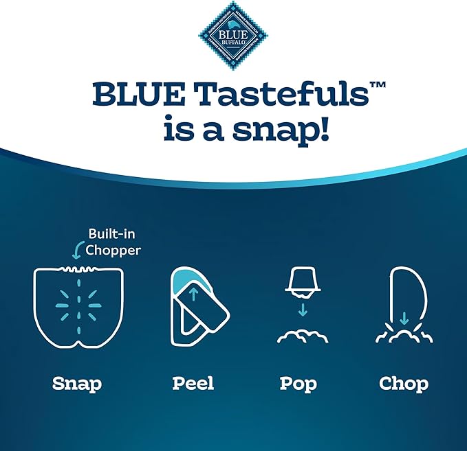 Blue Buffalo Tastefuls Savory Singles Natural Wet Cat Food in Gravy, 2.6-oz. Twin-Pack Tray, Salmon Entreé (24 Count)