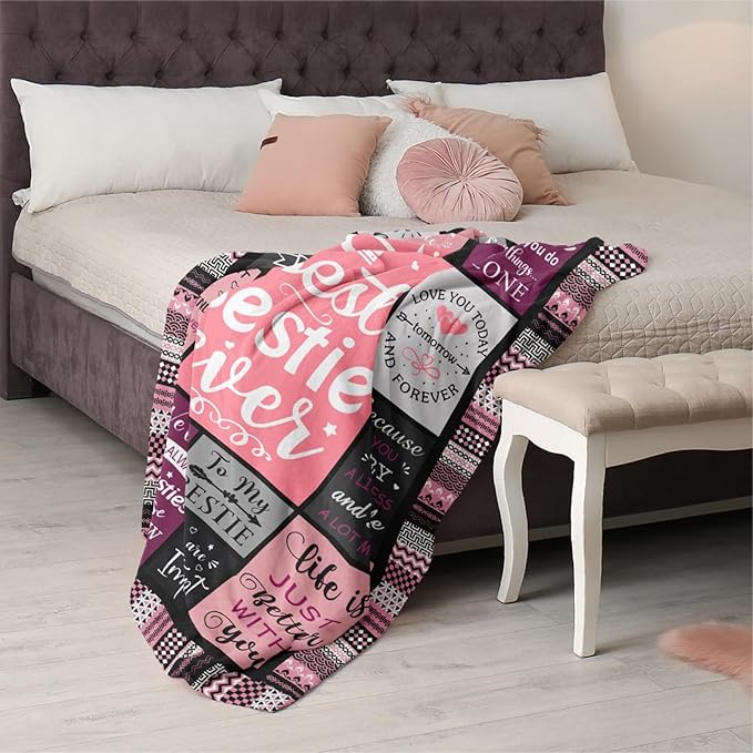 Bestie Birthday Gifts for Women Blanket 60"x50", Best Friend Birthday Gifts for Women, Best Friend Blanket, Christmas/BirthdayBlanket for Best Friend, Work Bestie Gifts