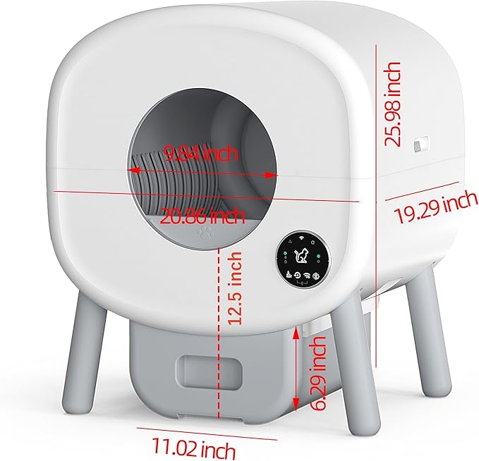 110L Automatic Litter Box-Robot for Multiple Cats, Self-Cleaning Cat Litter Box, Large Electric Kitty Litter Box-APP Control, Odor-Free, Liner & Litter Mat & Aromatherapy Box