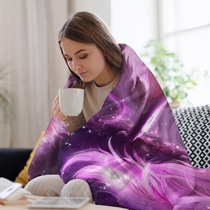 Pink Fox Throw Blanket Cute Beautiful Fox Print Blankets Gifts for Couch Sofa Bed Stuff Decor Soft Cozy Lightweight Fleece Plush Flannel Bedding for Lover Men Women Girls Adults 40"x50"