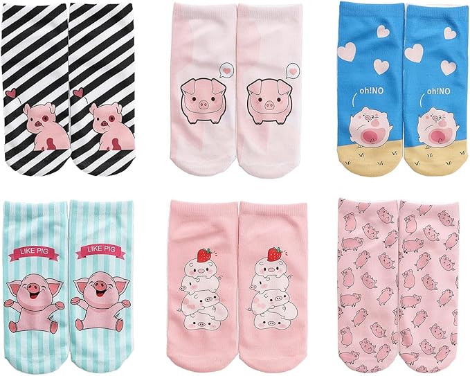 Benefeet Sox Womens Girls Funny Crazy Ankle Socks - Fun Novelty 3D Print Pattern Silly Cute Animal Food