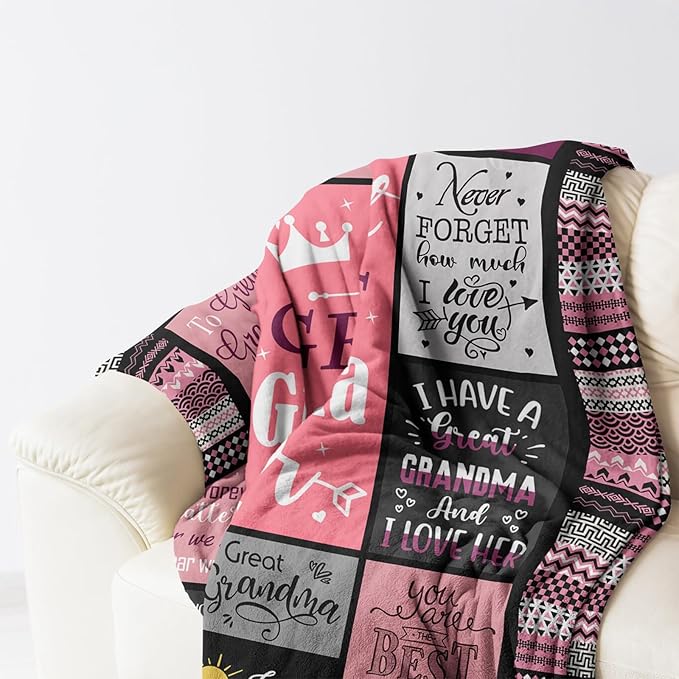 Great Grandma Gifts Blanket, 60"x50", Christmas/Birthday Gifts for Great Grandmother