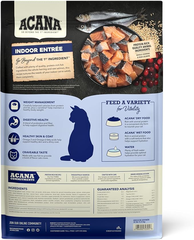 ACANA Indoor Entrée Fish Recipe Cat 10LB