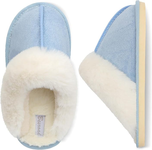 Besroad Winter Fuzzy House Slippers Sandals Plush Faux Fur Fluffy Flats Slippers Warm Slide Shoes for Women