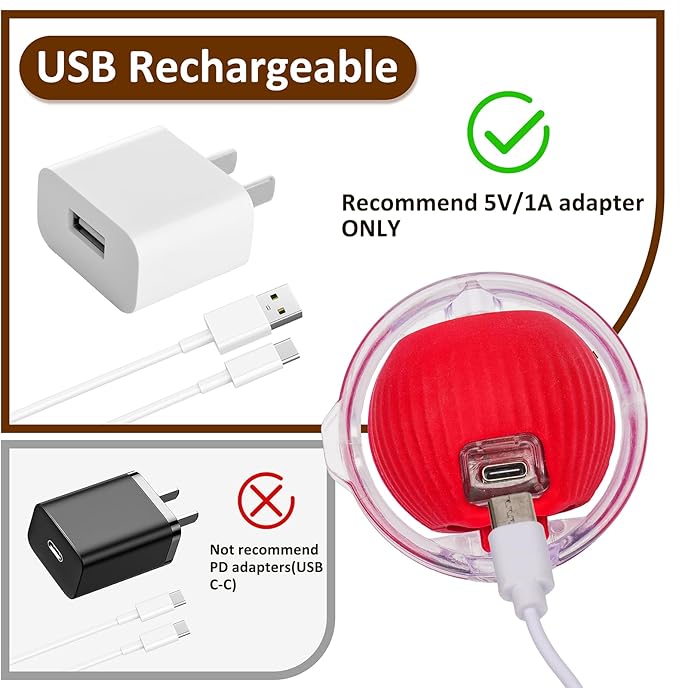 Interactive Cat Toys for Indoor Cats, Automatic Moving Fast Rolling Ball in Pouch, Motion Activated Hide and Seek Mouse Catching Game for Kitten (Red)