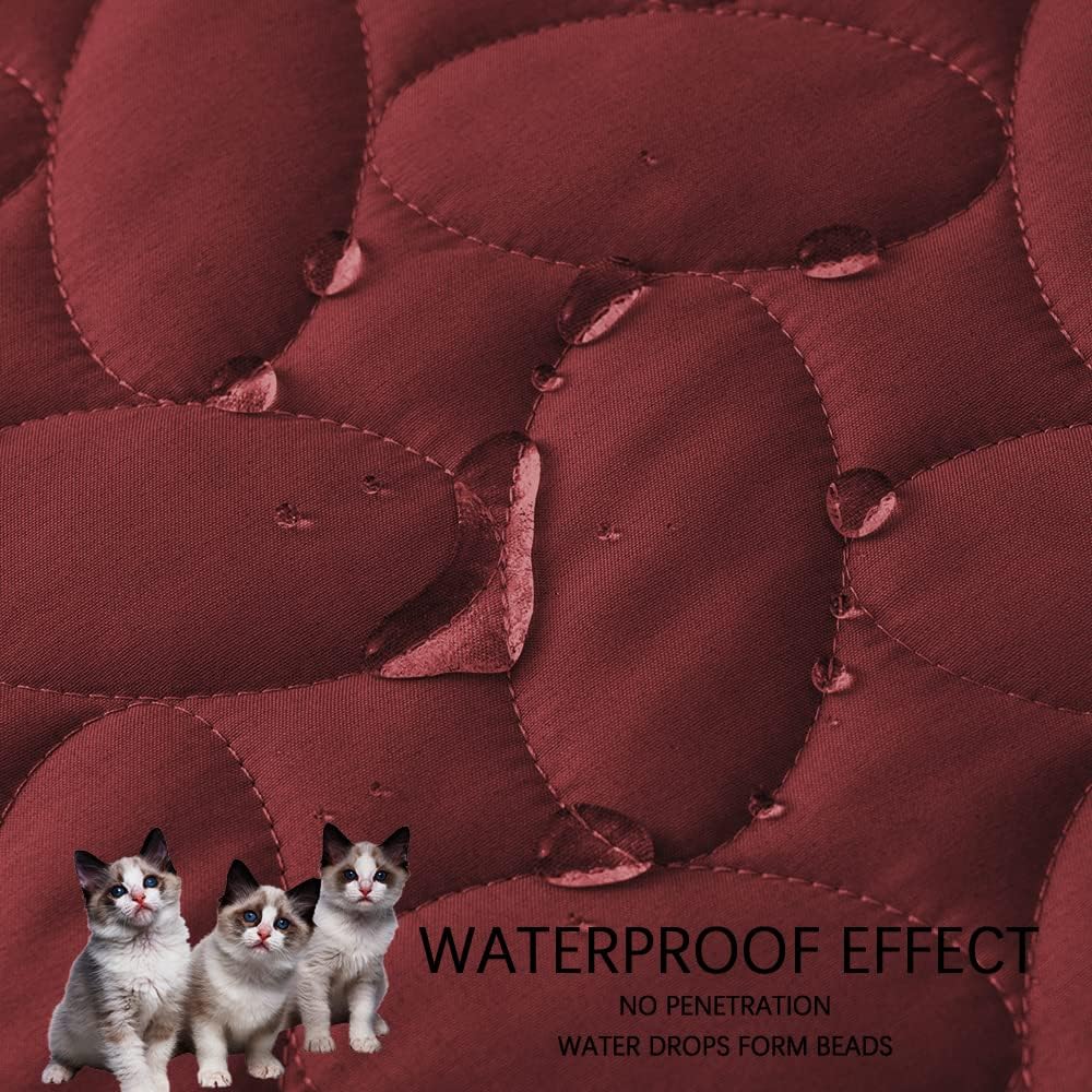 Ameritex Pet Bed Cover Dog Bed Blanket for Sofa and Furniture Waterproof New Pattern Design (40x50 Inch, Burgundy)