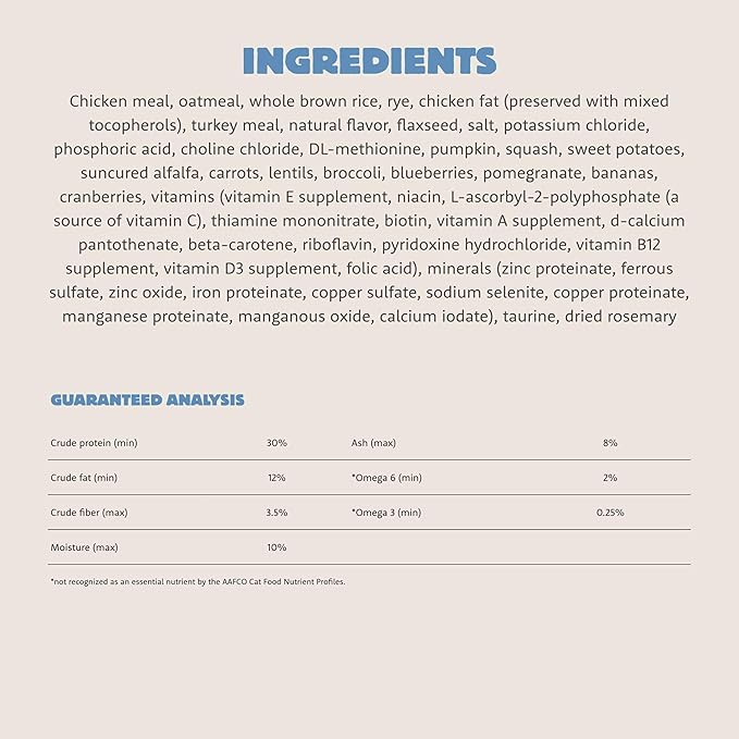 Range Rotisserie, Dry Cat Food, Chicken Meal and Turkey Meal Adult Recipe with Grains, 12 lb Bag