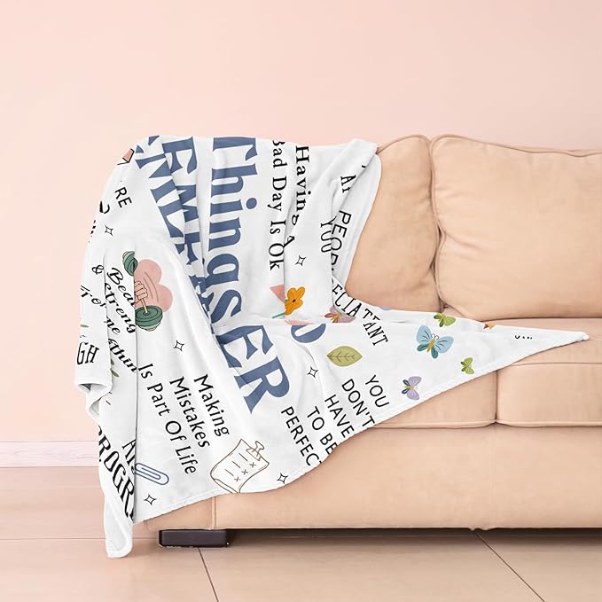 Inspirational Blanket, 50"x60", Motivational & Positive Uplifting Gifts for Women, Sobriety Gifts