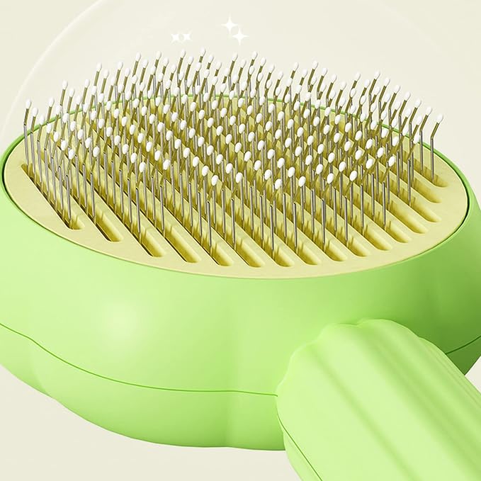 7.6in Pumpkin Pet Brush Cat, 2Pcs Creative Comfortable Self Cleaning Slicker Brush, Cat Brush for Shedding and Grooming Self Cleaning (Orange)